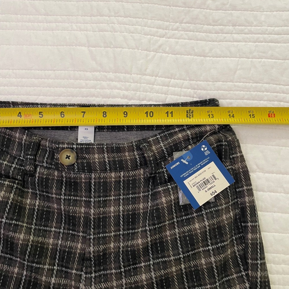 Arizona Jean Co Brown Plaid Flare Leg Pants Juniors XS NWT - Picture 13 of 14